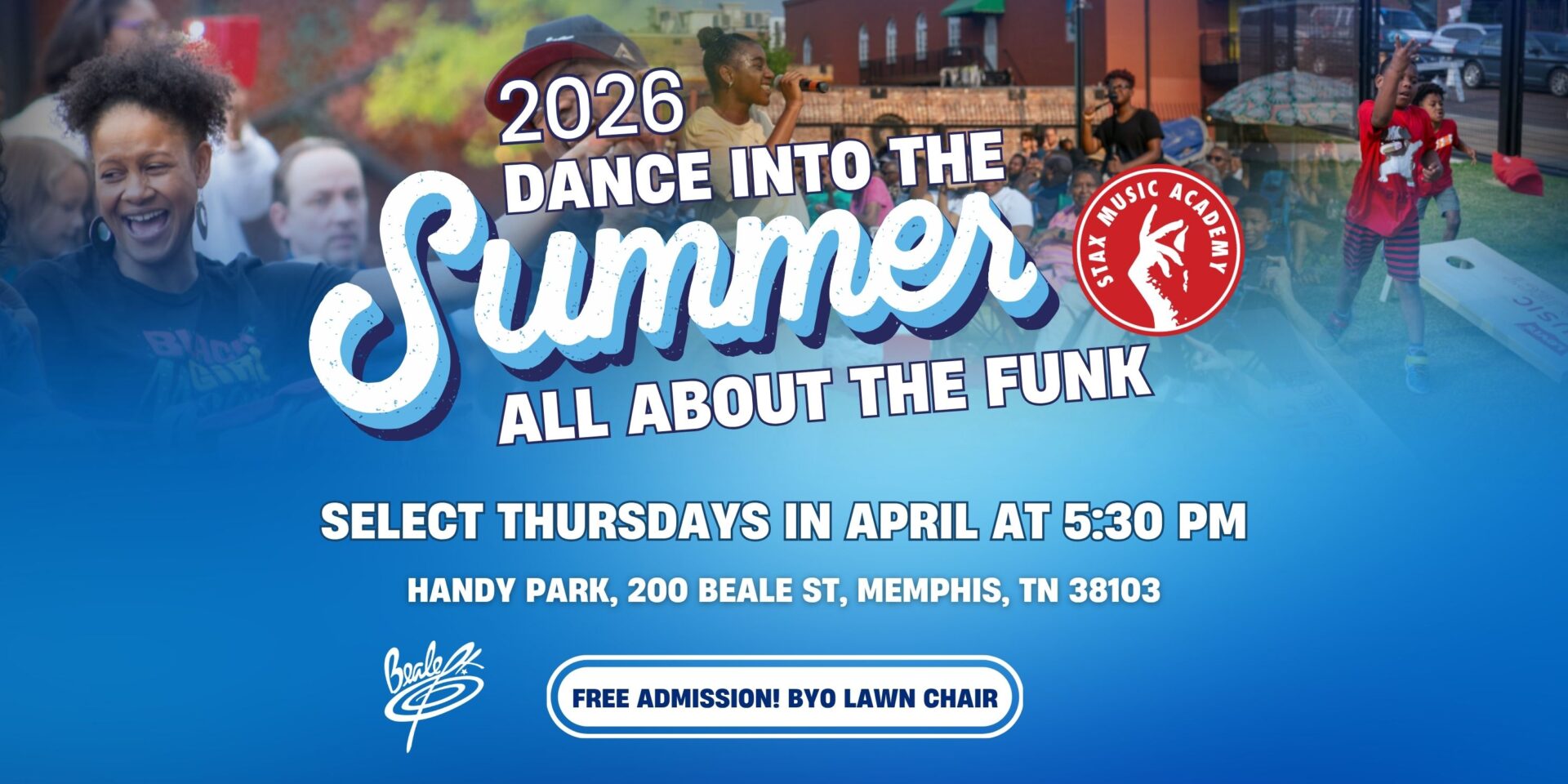 Dance Into the Summer: Stax Music Academy Live at Handy Park This April at Soulsville Foundation | 7 Dance Into the Summer: Stax Music Academy Live at Handy Park This April Handy Park 2026 Eventbrite Banner