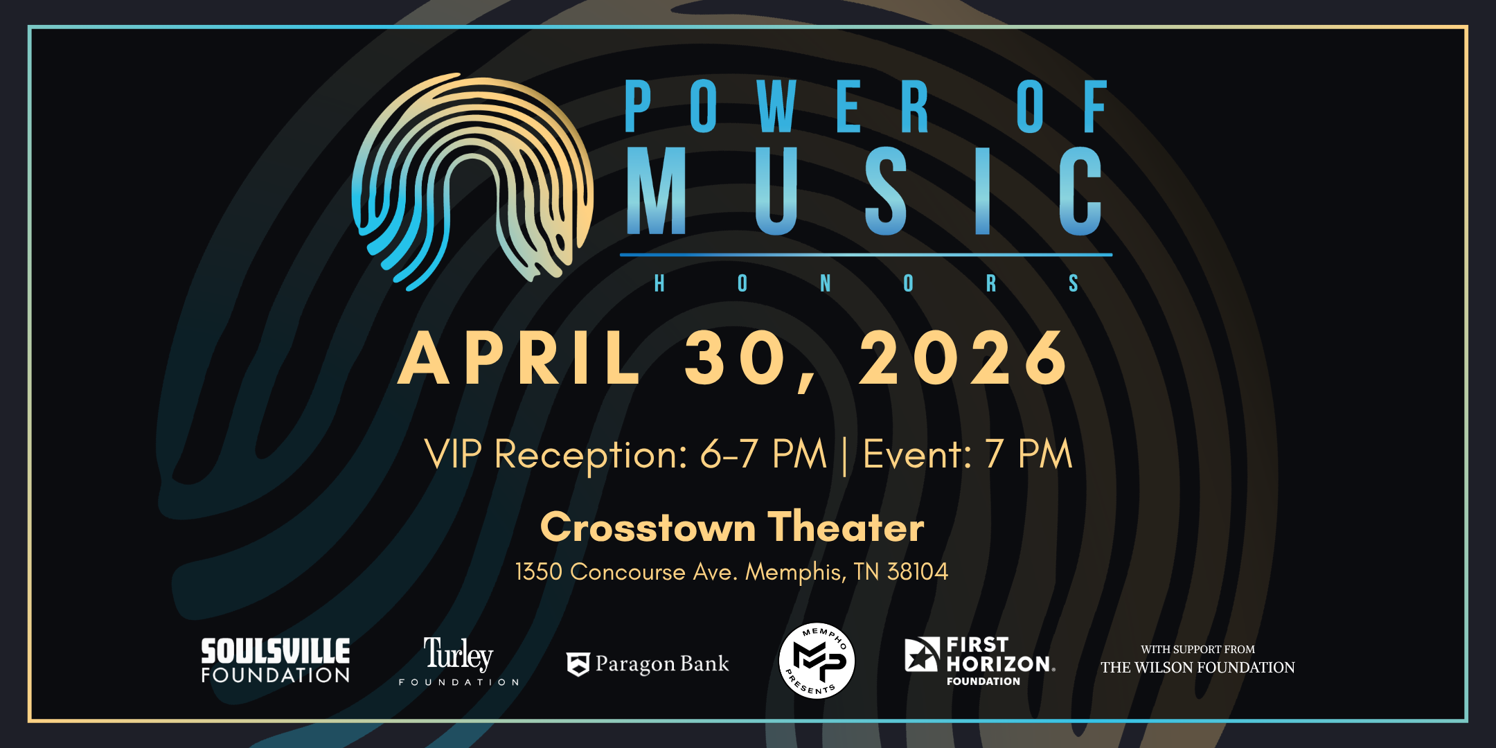 Power of Music Honors presented by Soulsville Foundation at Soulsville Foundation | 2 Power of Music Honors presented by Soulsville Foundation POM 2026 Event header 2