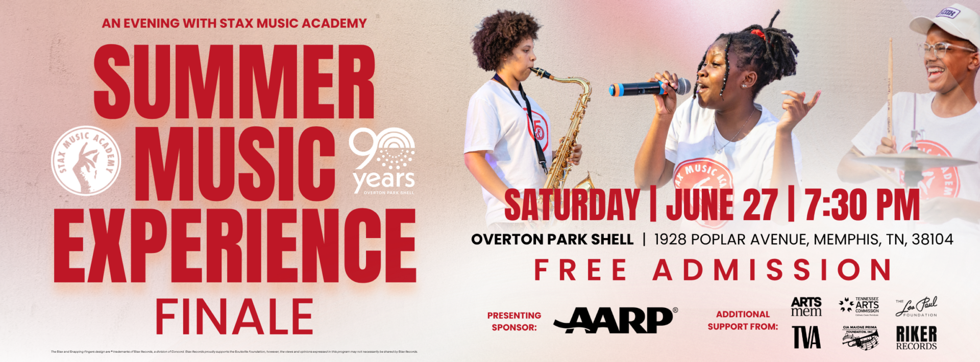 Join Stax Music Academy for the 2026 Summer Music Experience Finale! at Soulsville Foundation | 8 Join Stax Music Academy for the 2026 Summer Music Experience Finale! UPDATED FB Banner SME Finale 2026